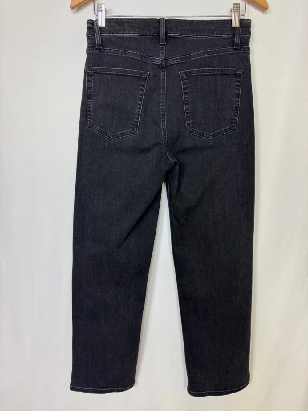 Frame Le Sleek High Waist Ankle Straight‎ Leg Jeans Size 29 Black Wash Meteor